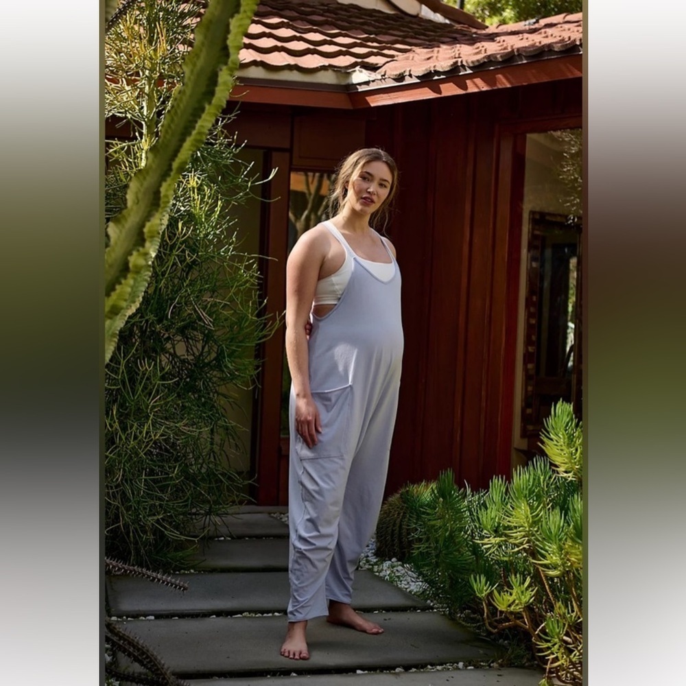FP Movement by Free People Light Lavender Scoop Neck Jumpsuit